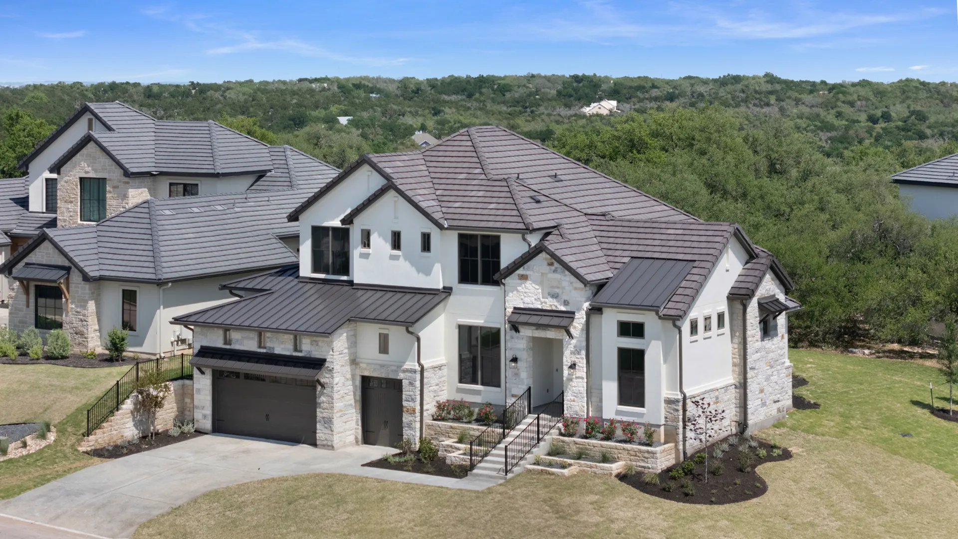 Aerial of Cimarron Hills with Hill Country surroundings