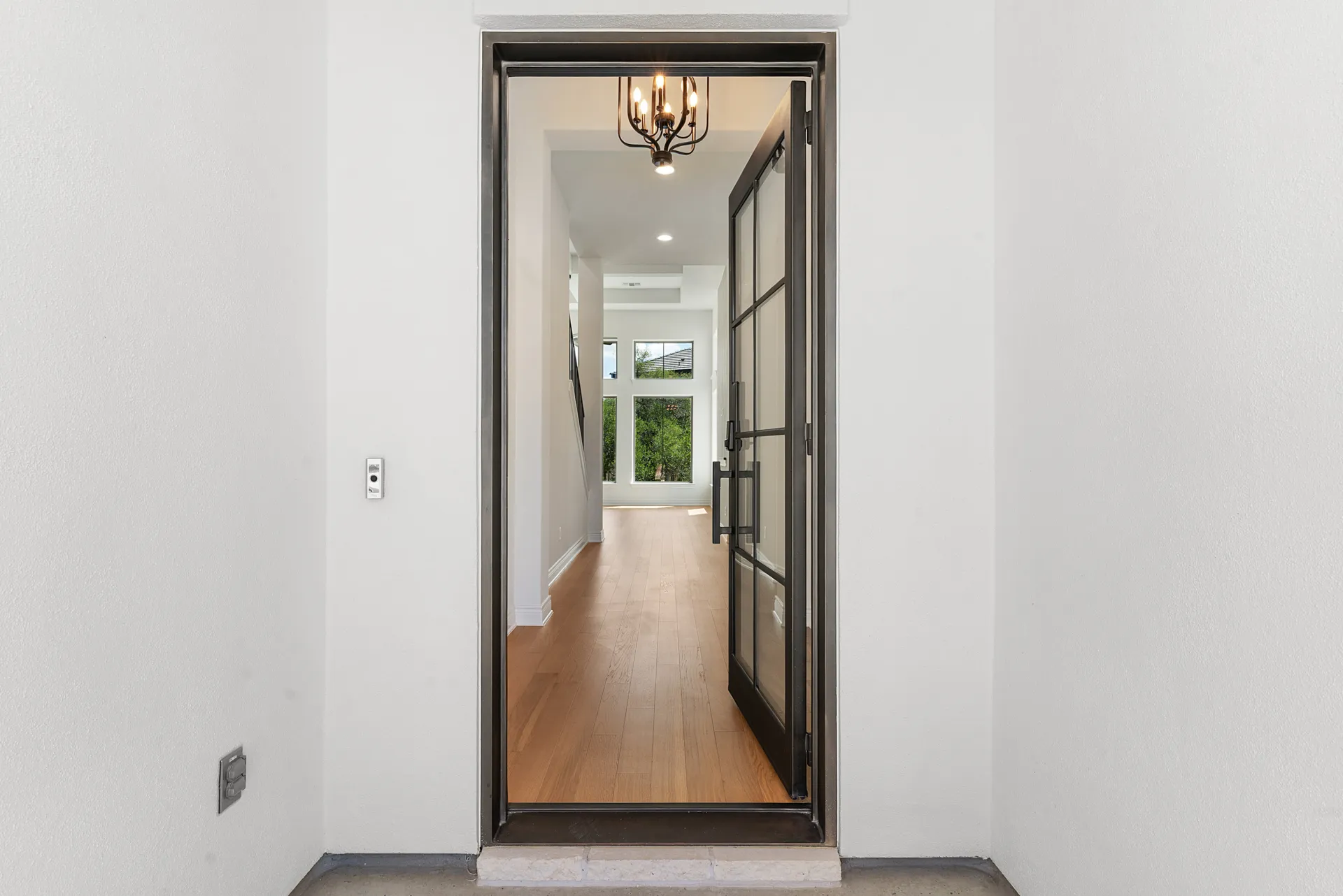 Front door view down the gallery hallway
